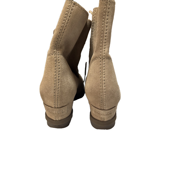 Sorel Youth 5 Joan Of Arctic Wedge II Ash Brown Suede Lace Up Neutral Gorpcore - Picture 4 of 6